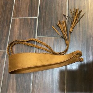 Express Suede Belt with Fringe